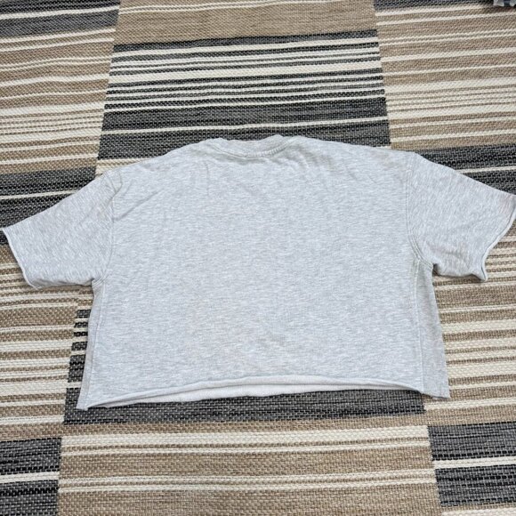 Zara Women's Cropped Brooklyn Sweatshirt Short Outfit Set Gray Fleece Size Small - Picture 5 of 16